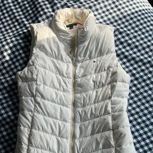 White puffer vest